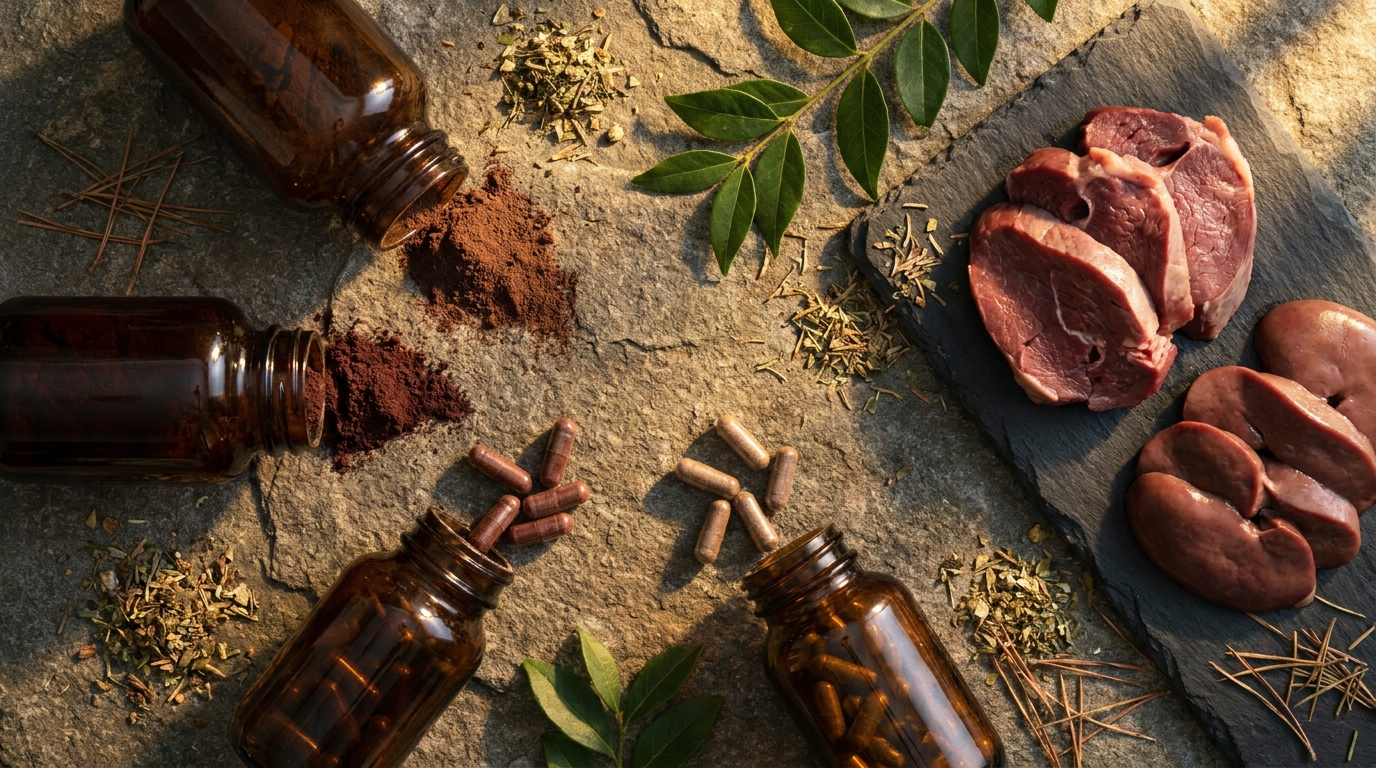 Organ meat supplement capsules with beef heart and kidney