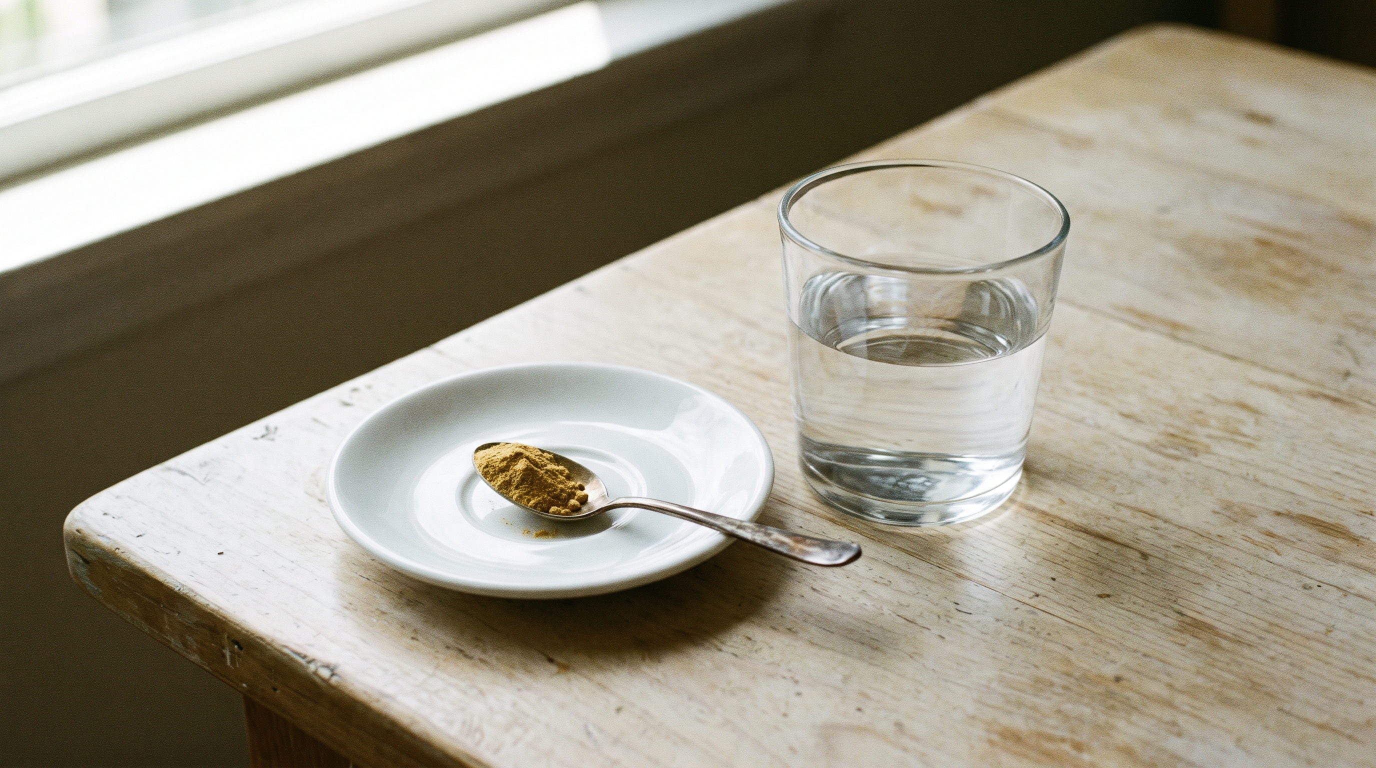 Small careful serving of colostrum with a teaspoon